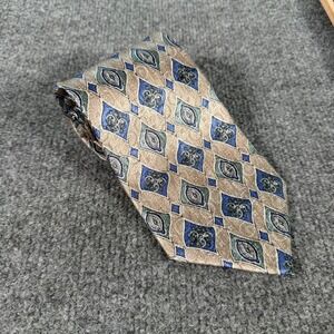 Stafford Executive Mens Silk Necktie Tan Geometric Diamond Medallion Tie #4481